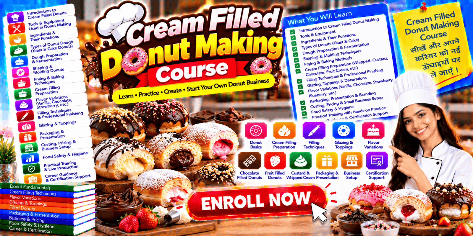 Cream Filled Donut Making Course