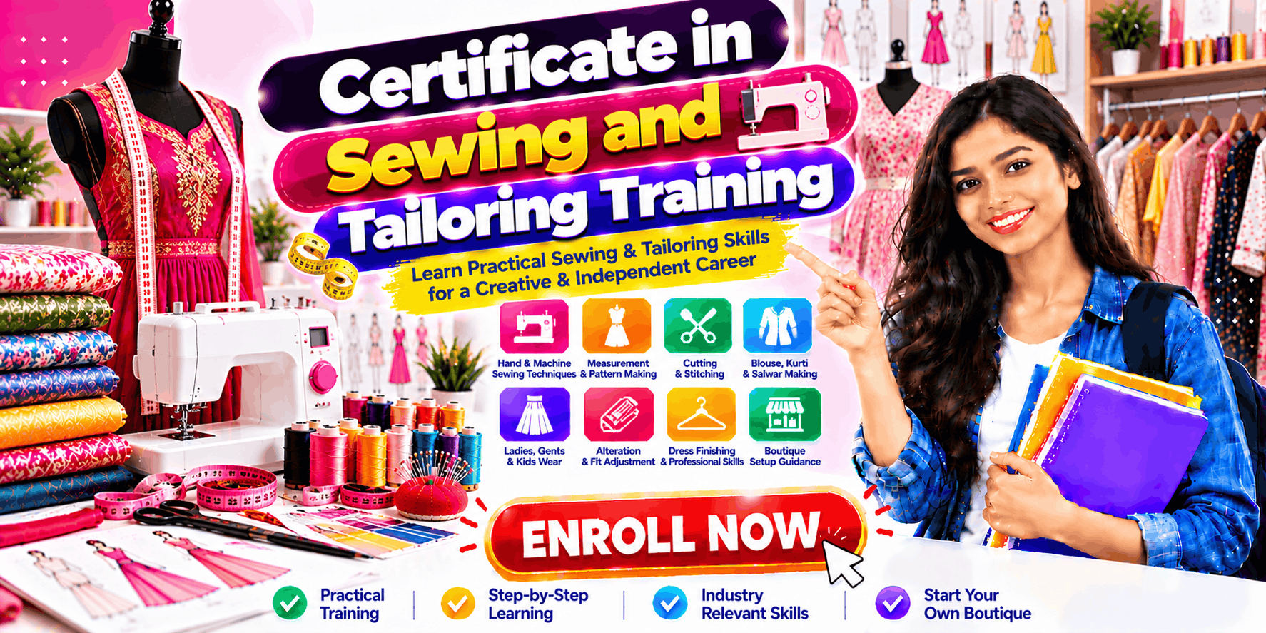 Certificate in Sewing and Tailoring Training